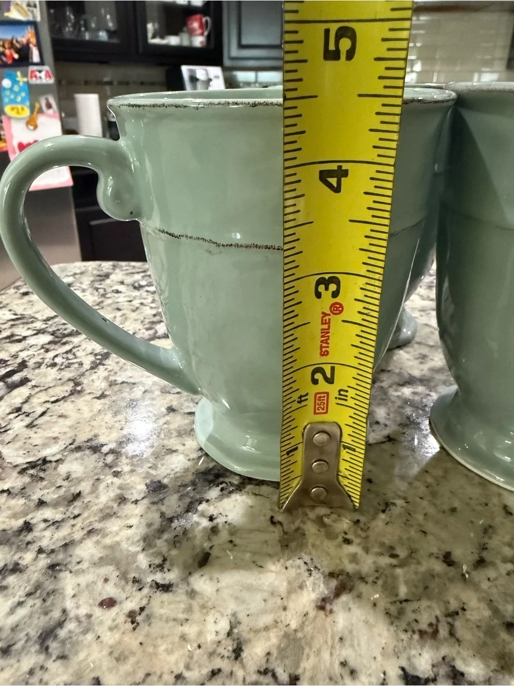 Pier 1 Martillo Sage Footed Mugs Set of 4